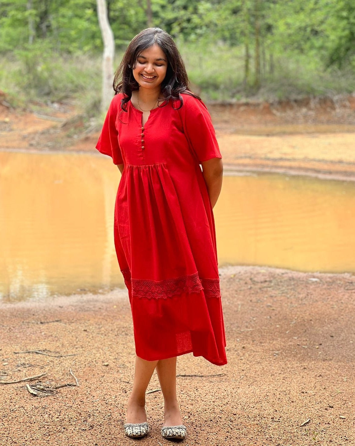 Classic Red dress. kuhooco