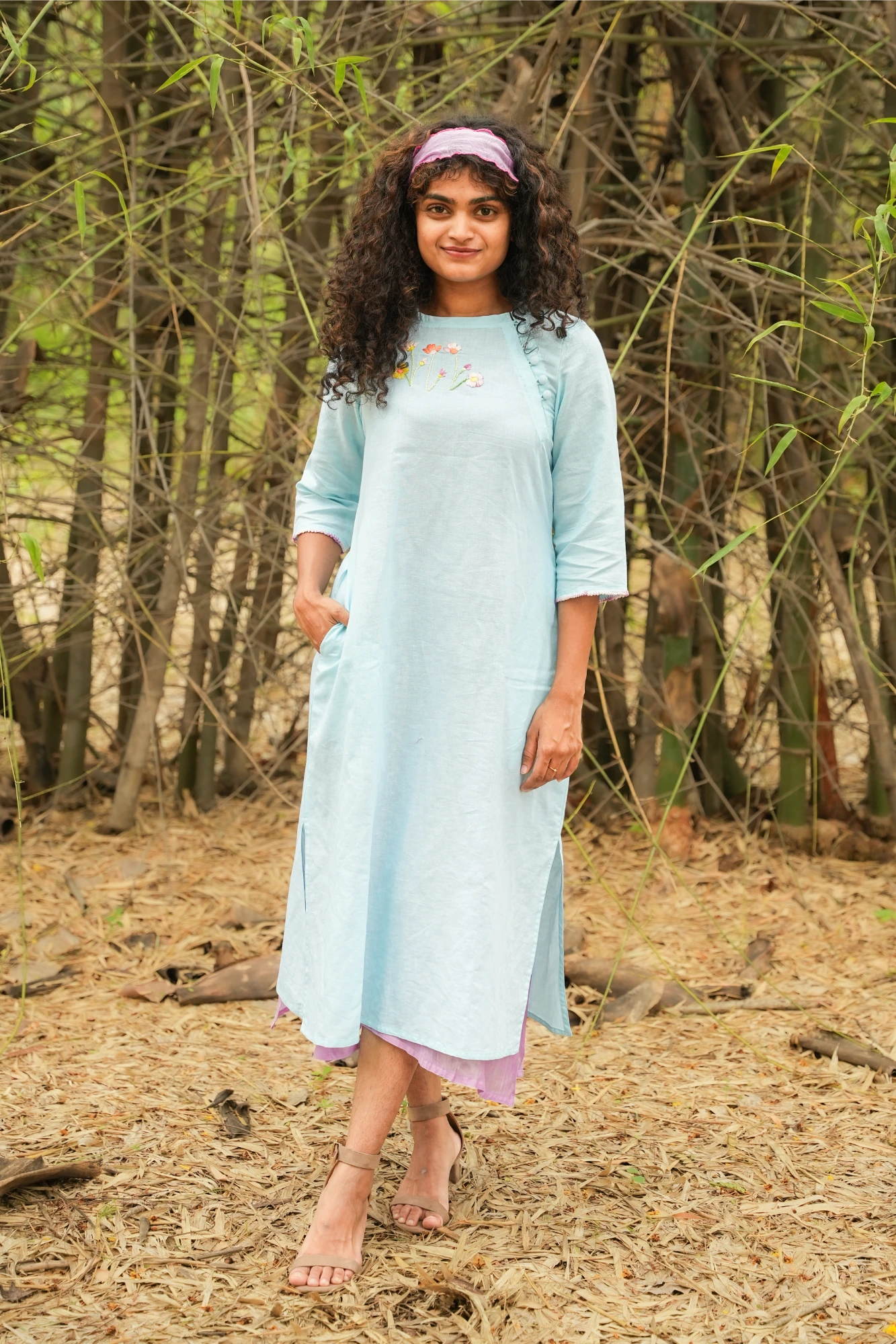 Ocean Serenity Linen kurta set.
