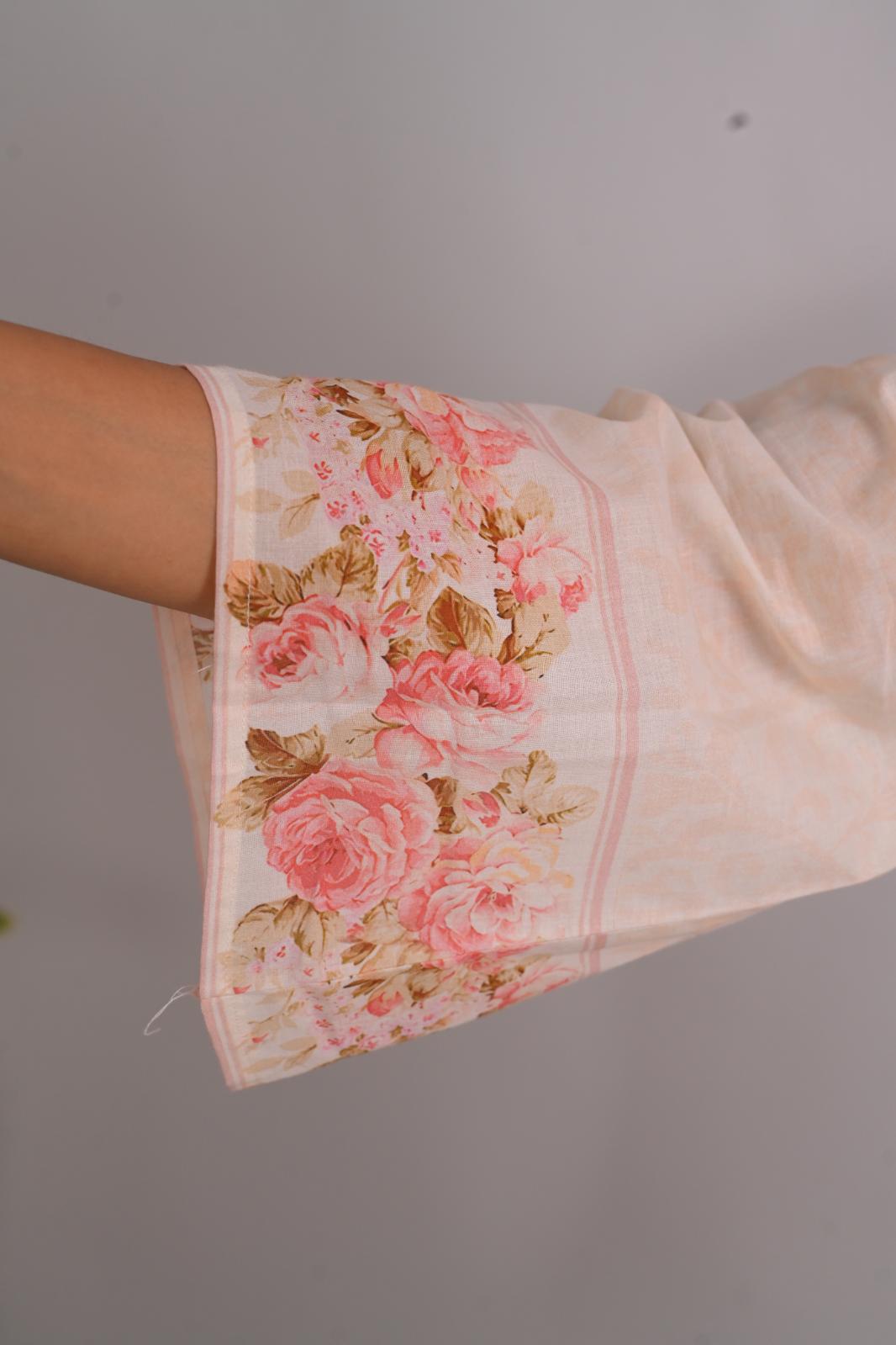 Frosted Roses Short Top With Farshi Salwar