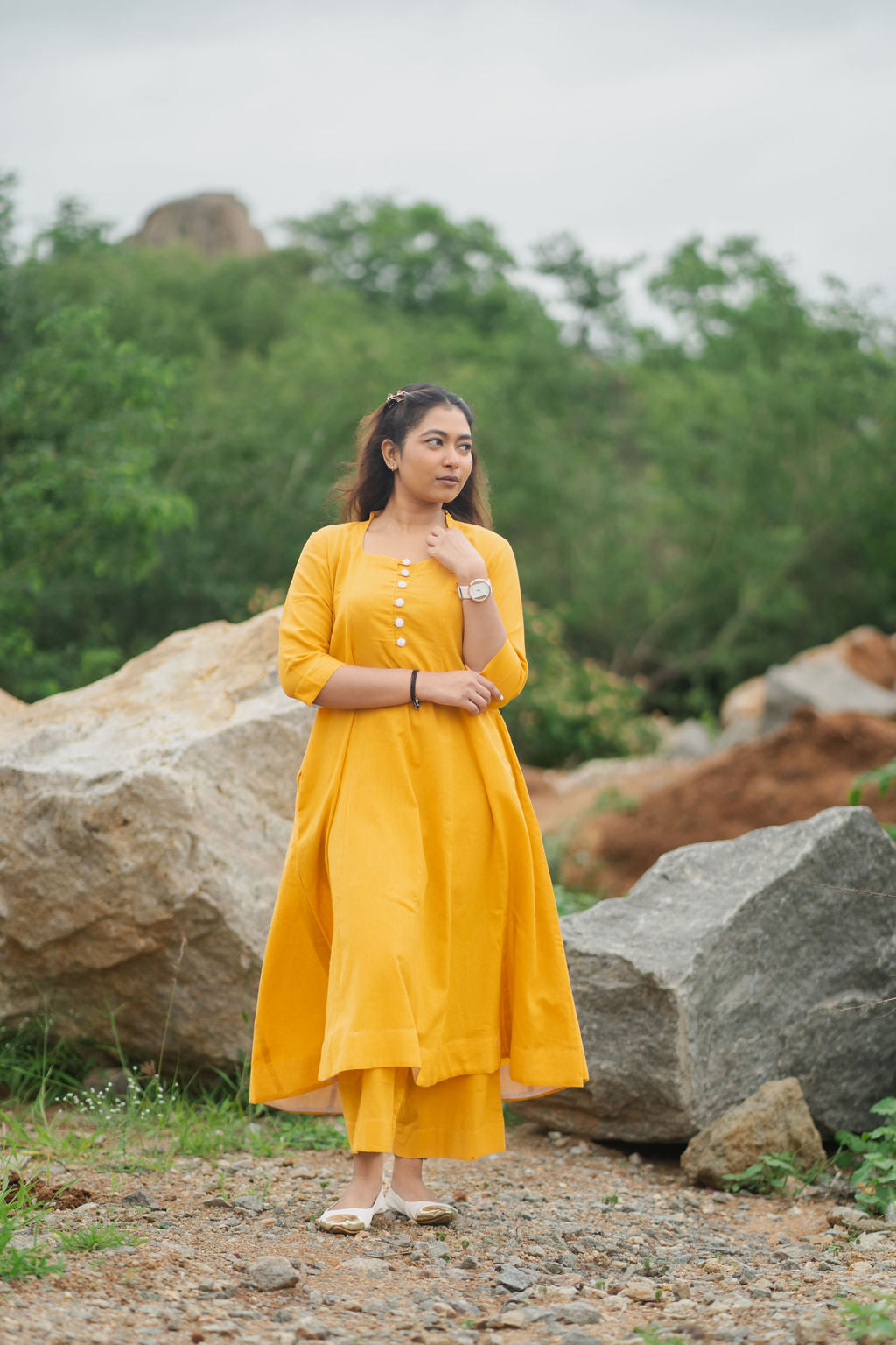 Golden Marigold Cotton kurta