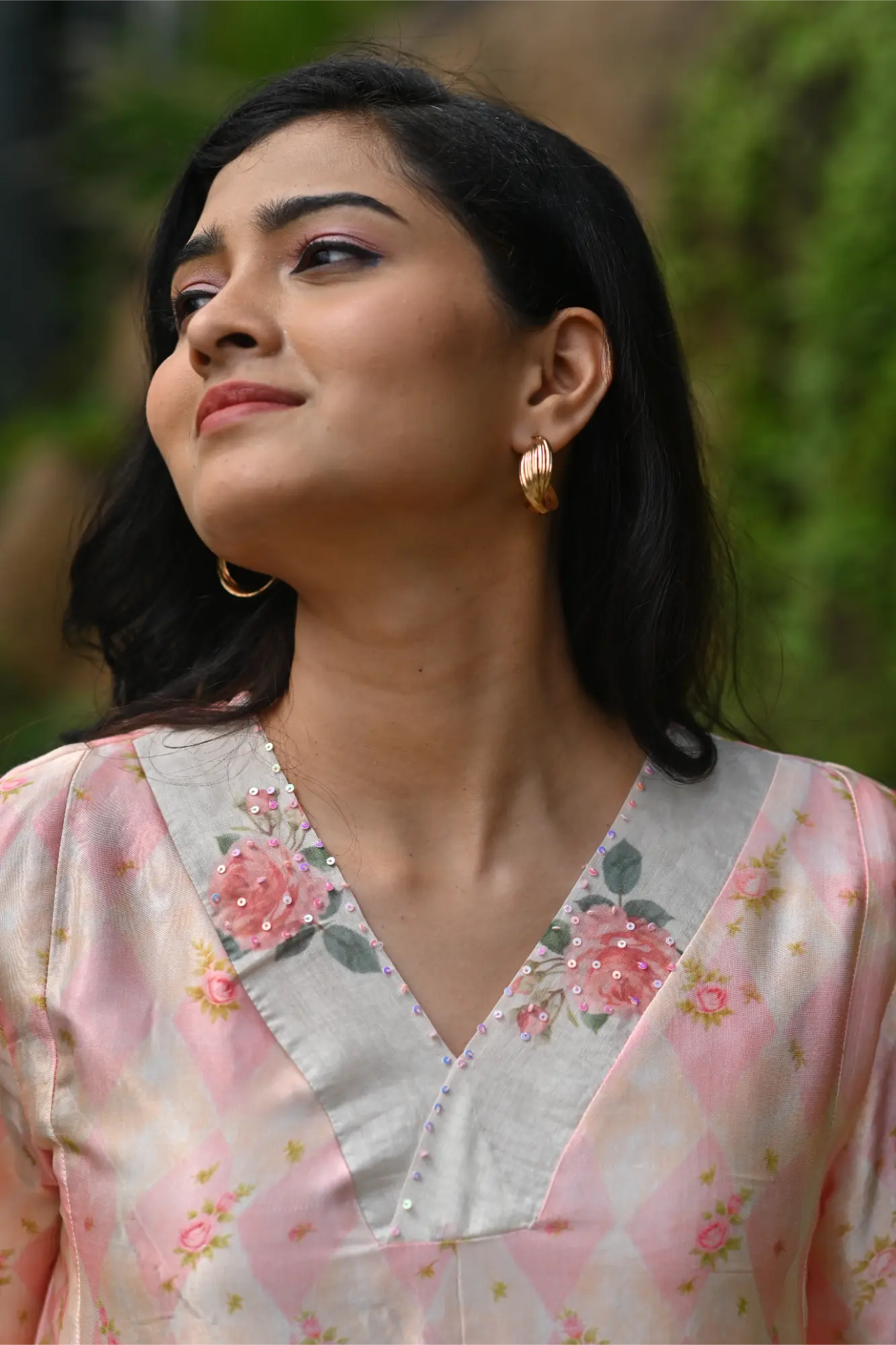 Blush Bloom Silk Phiran