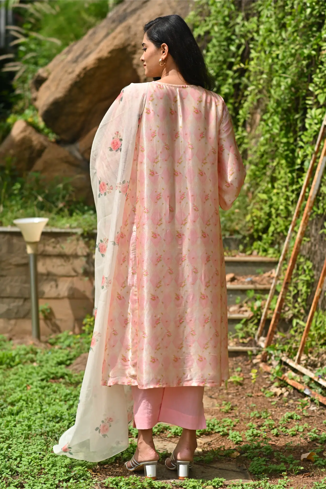 Blush Bloom Silk Phiran