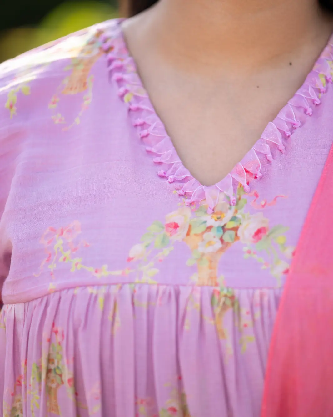 Amethyst Muse -- Vintage Purple Floral Print Kurta