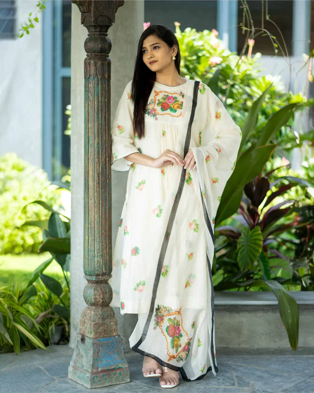 Ivory Blossom Dupatta