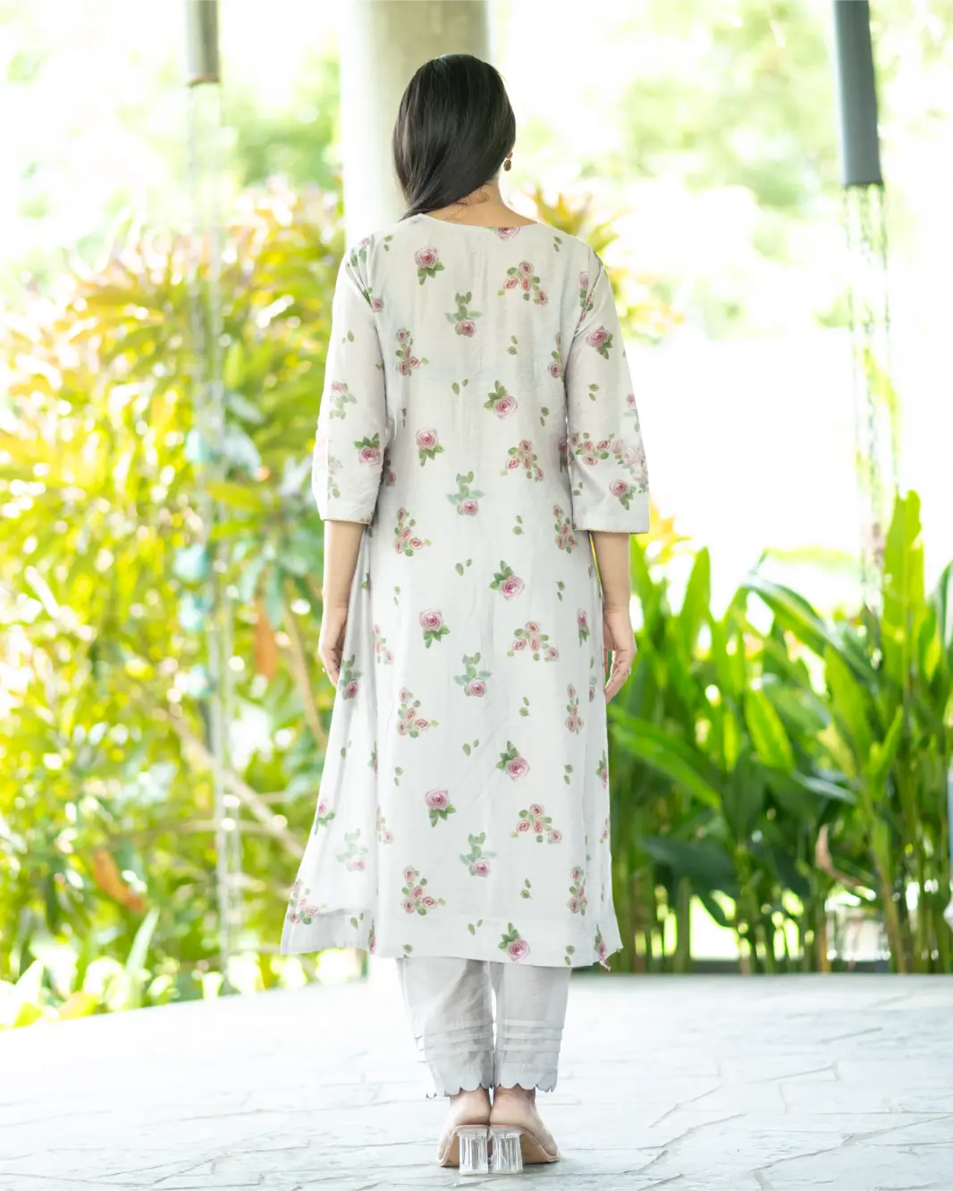 Smoke And Porcelain Kurta Set With Dupatta