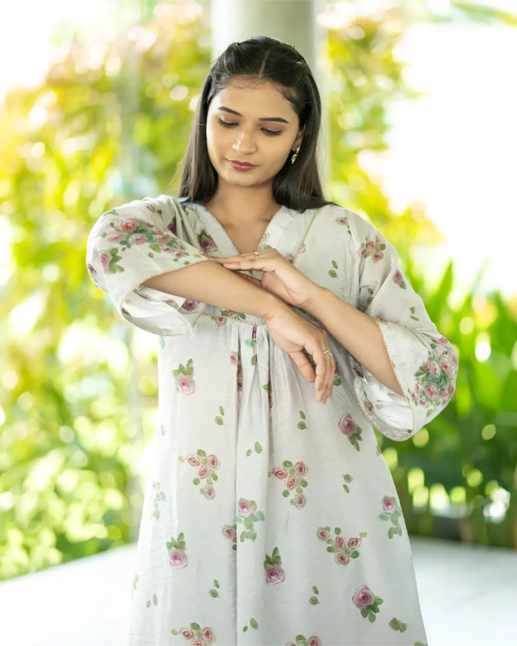 Smoke And Porcelain Kurta Set With Dupatta