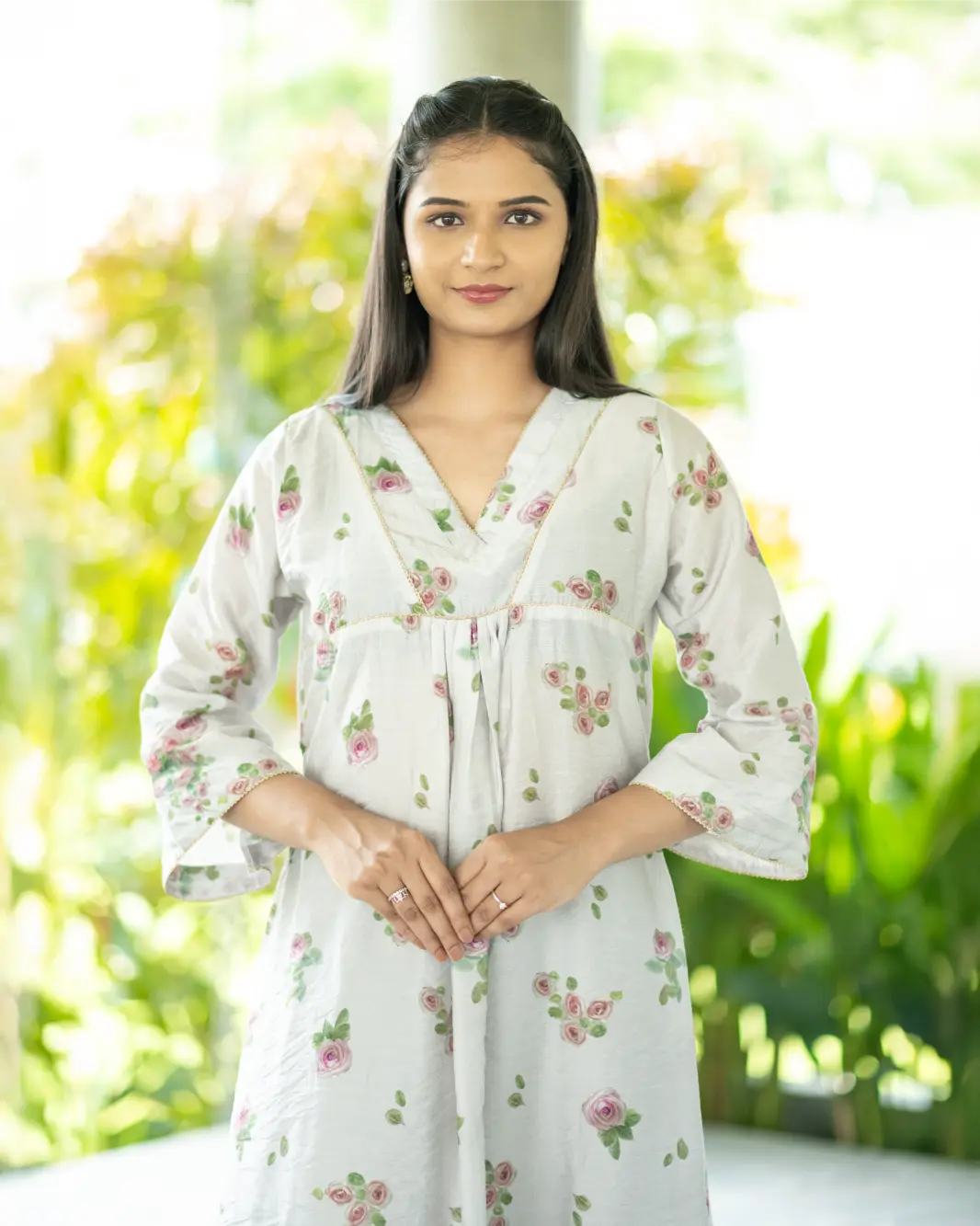 Smoke And Porcelain Kurta Set With Dupatta