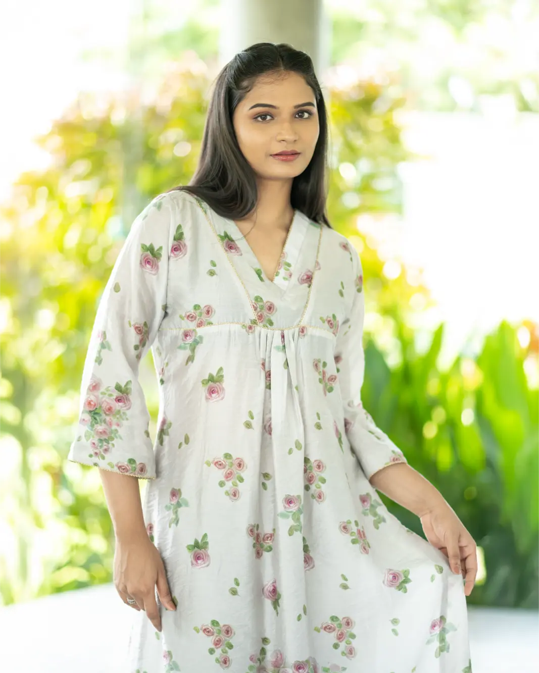 Smoke And Porcelain Kurta Set With Dupatta