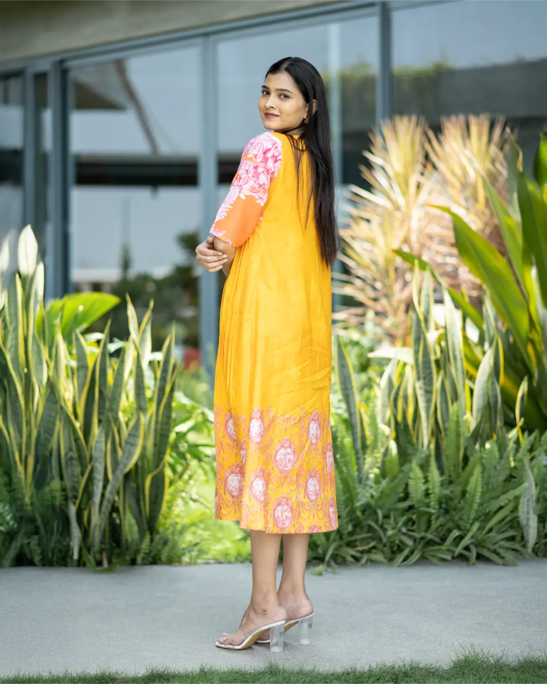 Electric Sorbet Printed Linen Dress