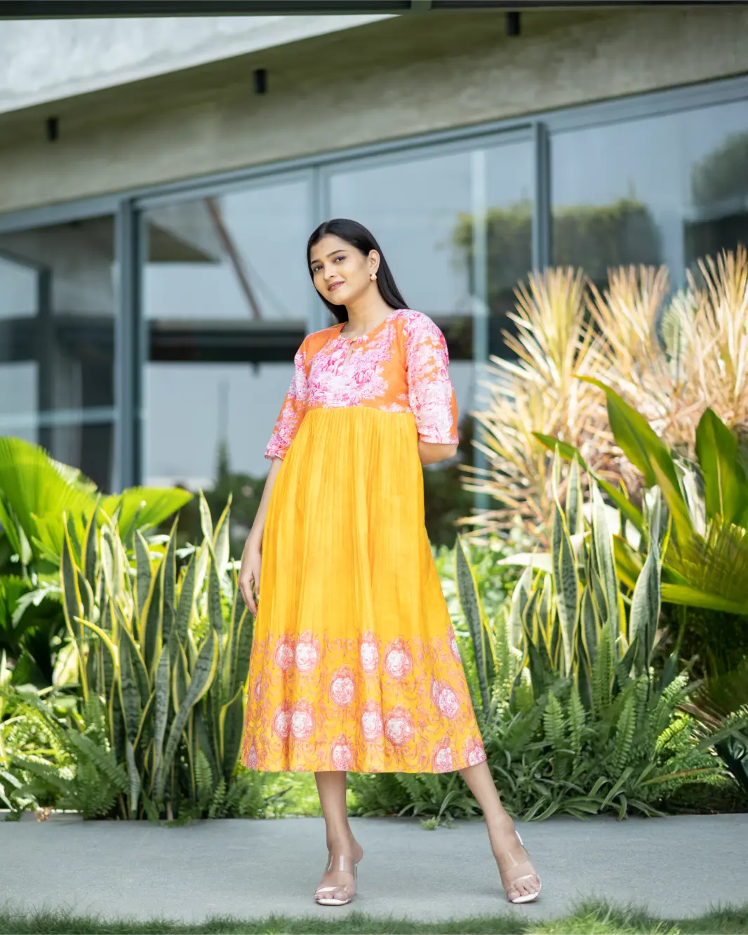Electric Sorbet Printed Linen Dress