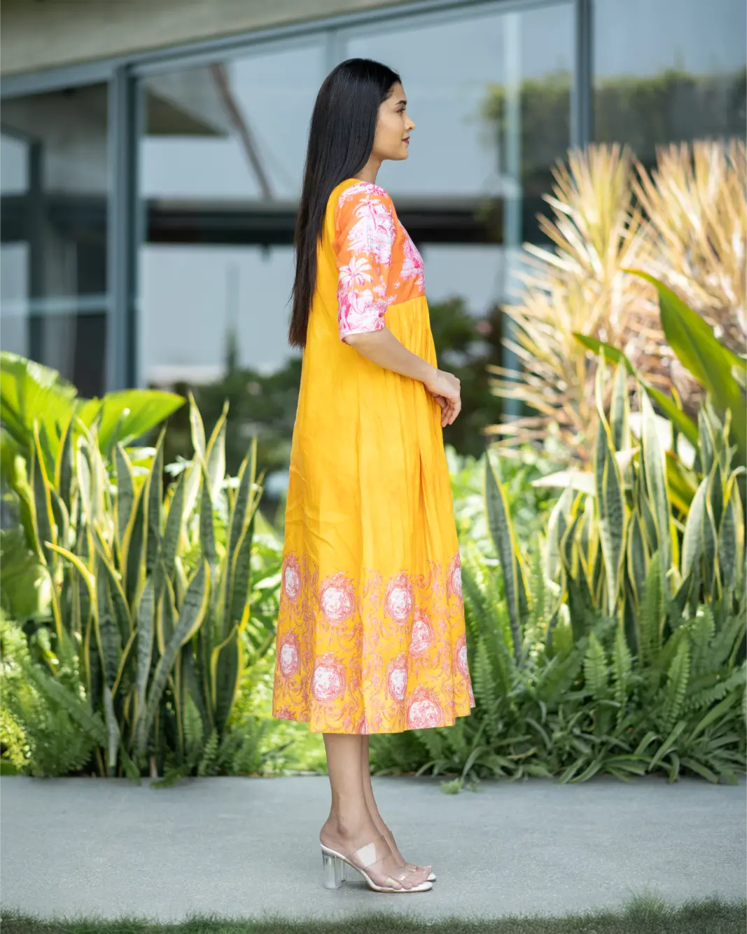 Electric Sorbet Printed Linen Dress