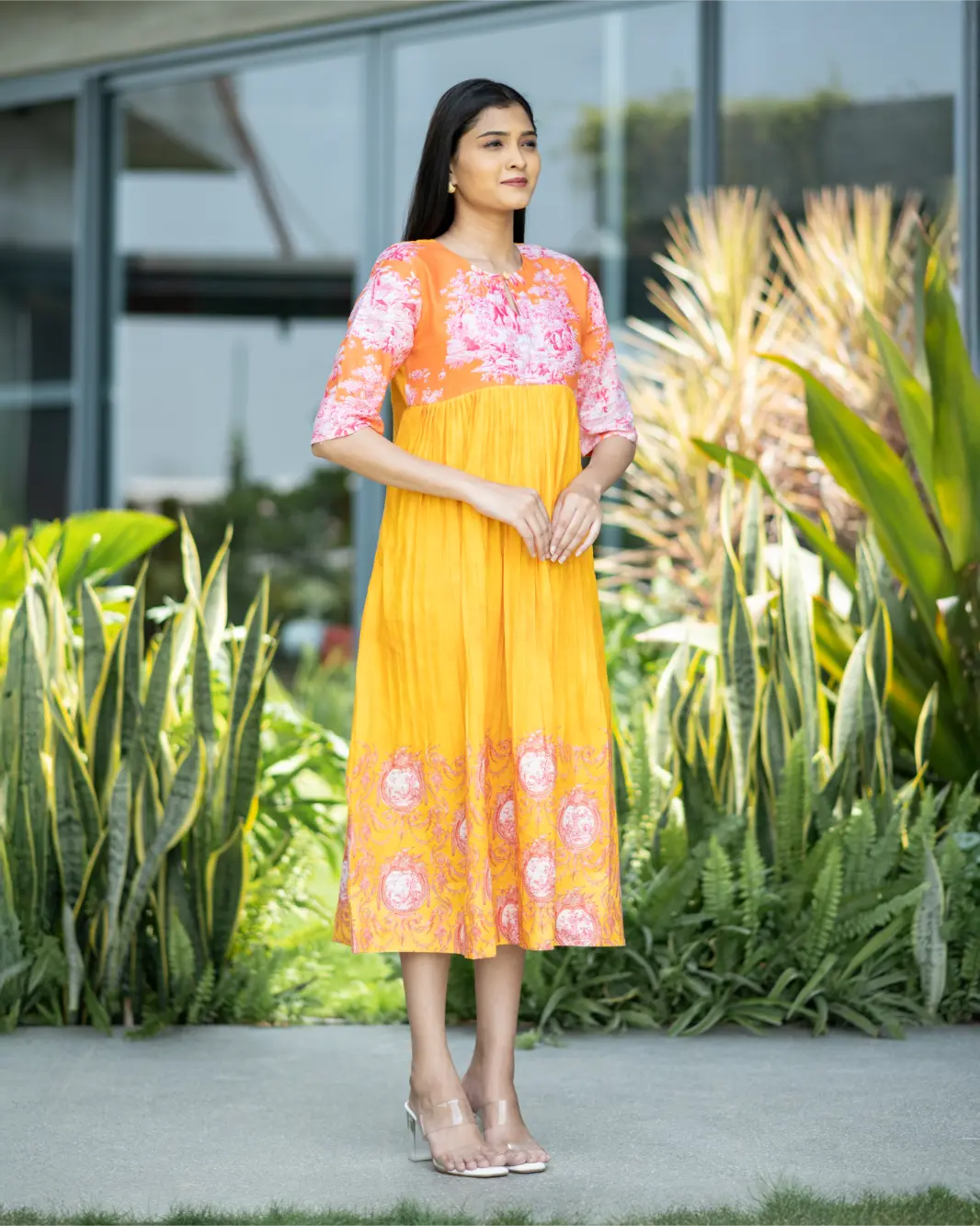 Electric Sorbet Printed Linen Dress
