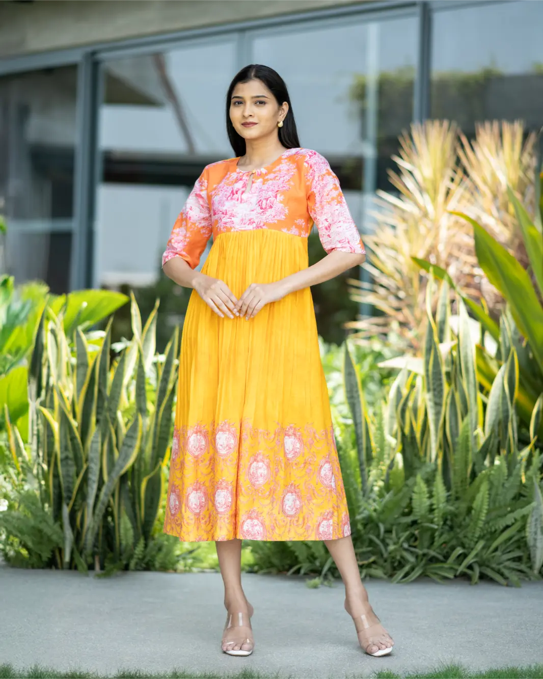 Electric Sorbet Printed Linen Dress