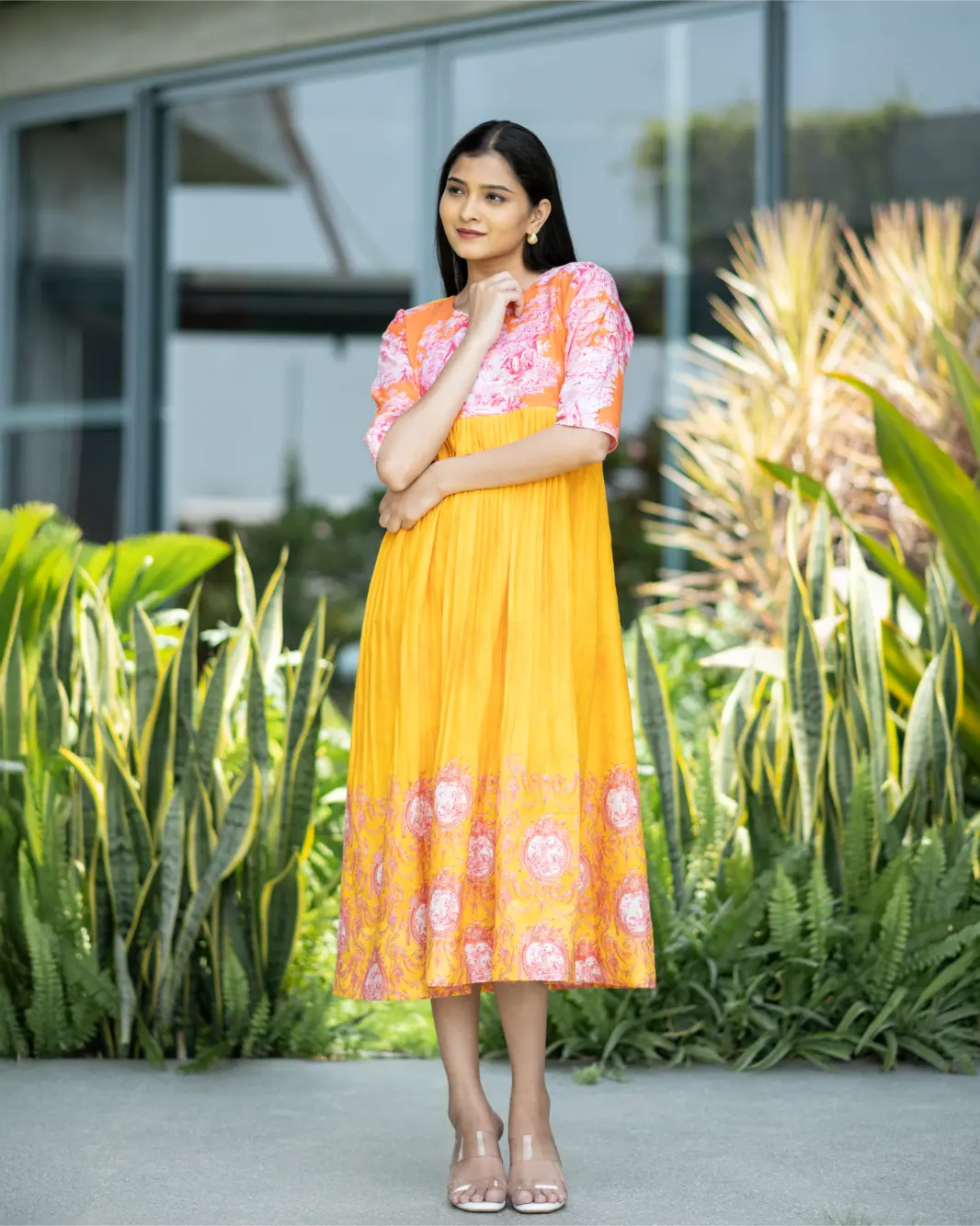 Electric Sorbet Printed Linen Dress