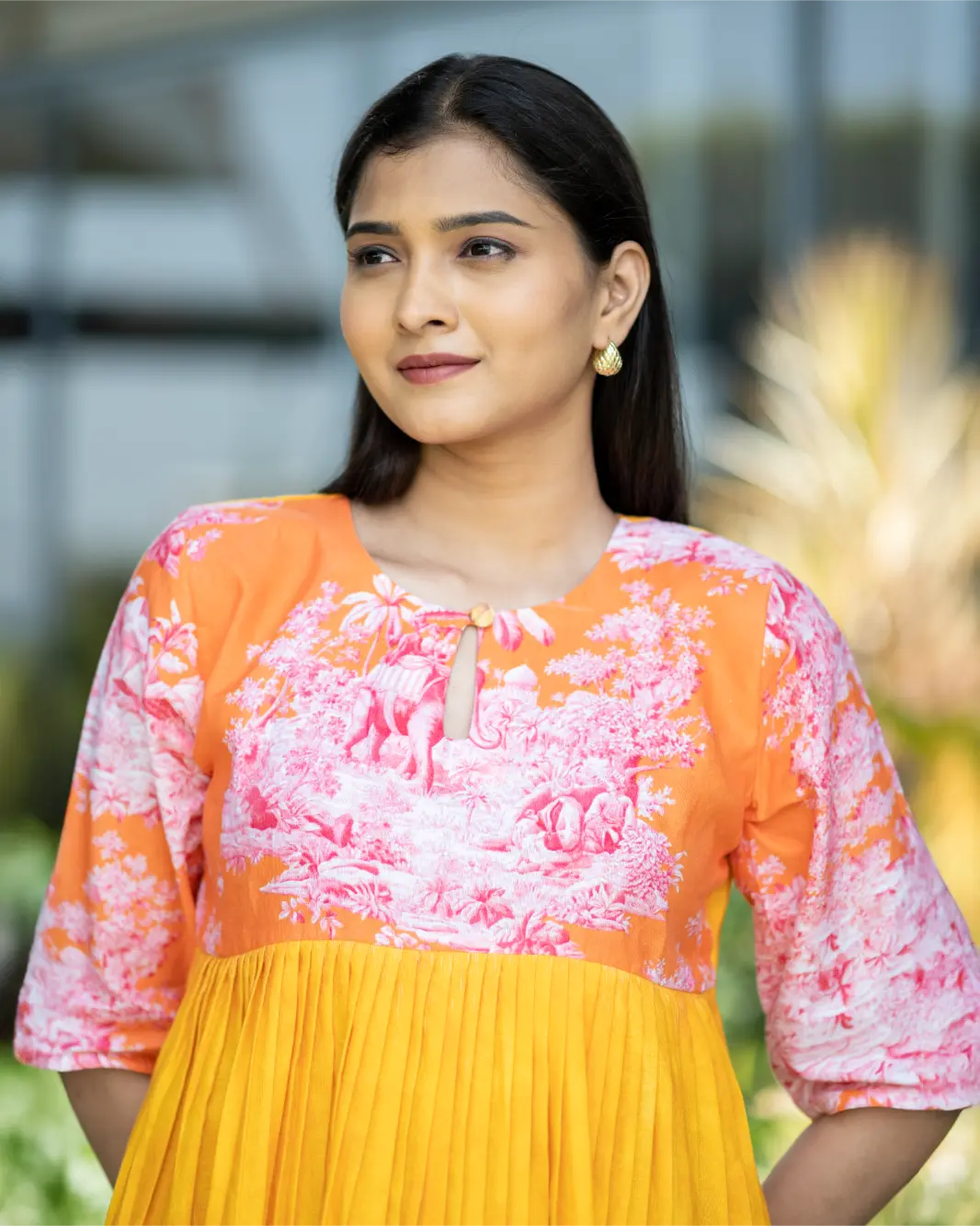 Electric Sorbet Printed Linen Dress