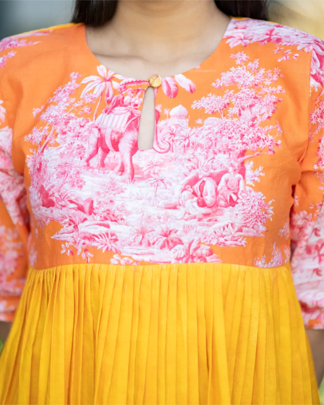Electric Sorbet Printed Linen Dress
