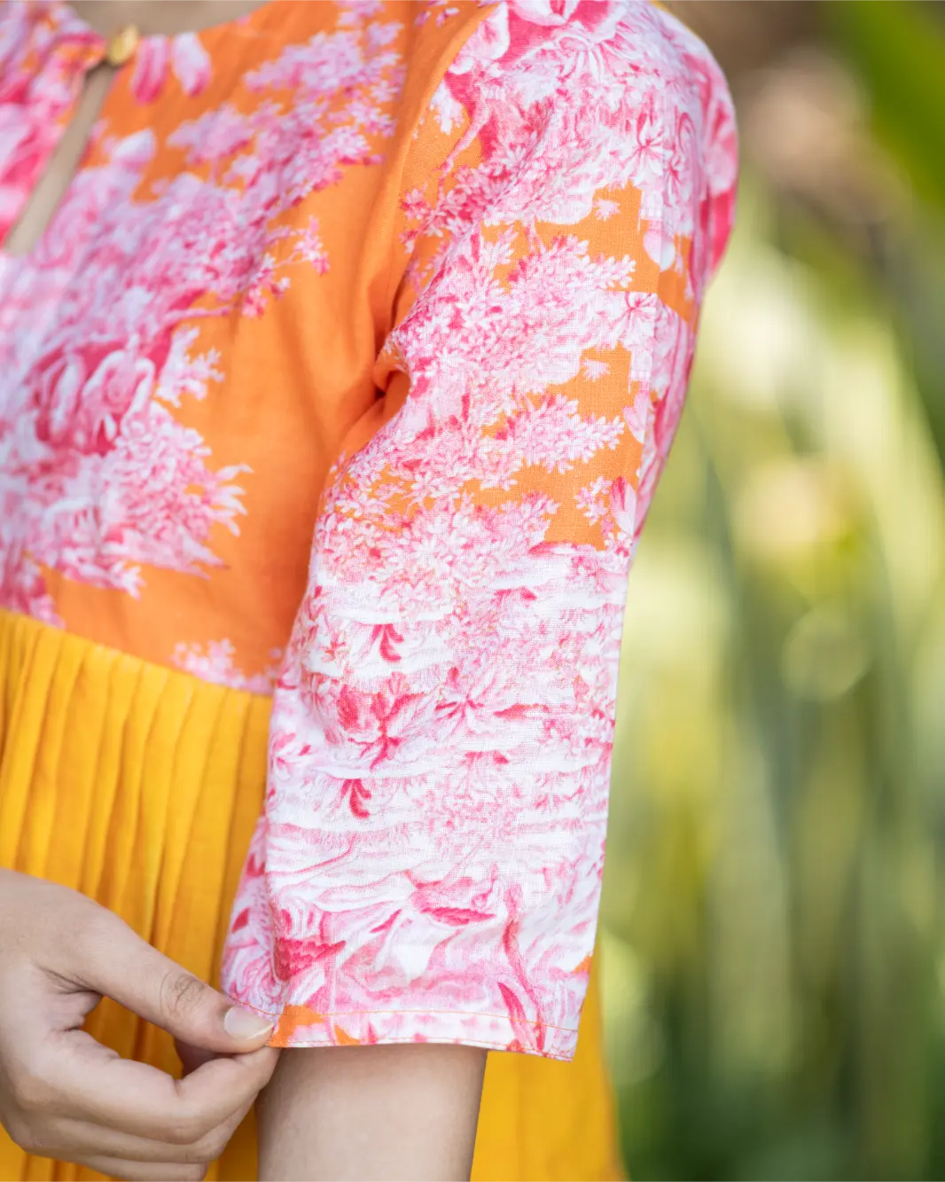 Electric Sorbet Printed Linen Dress