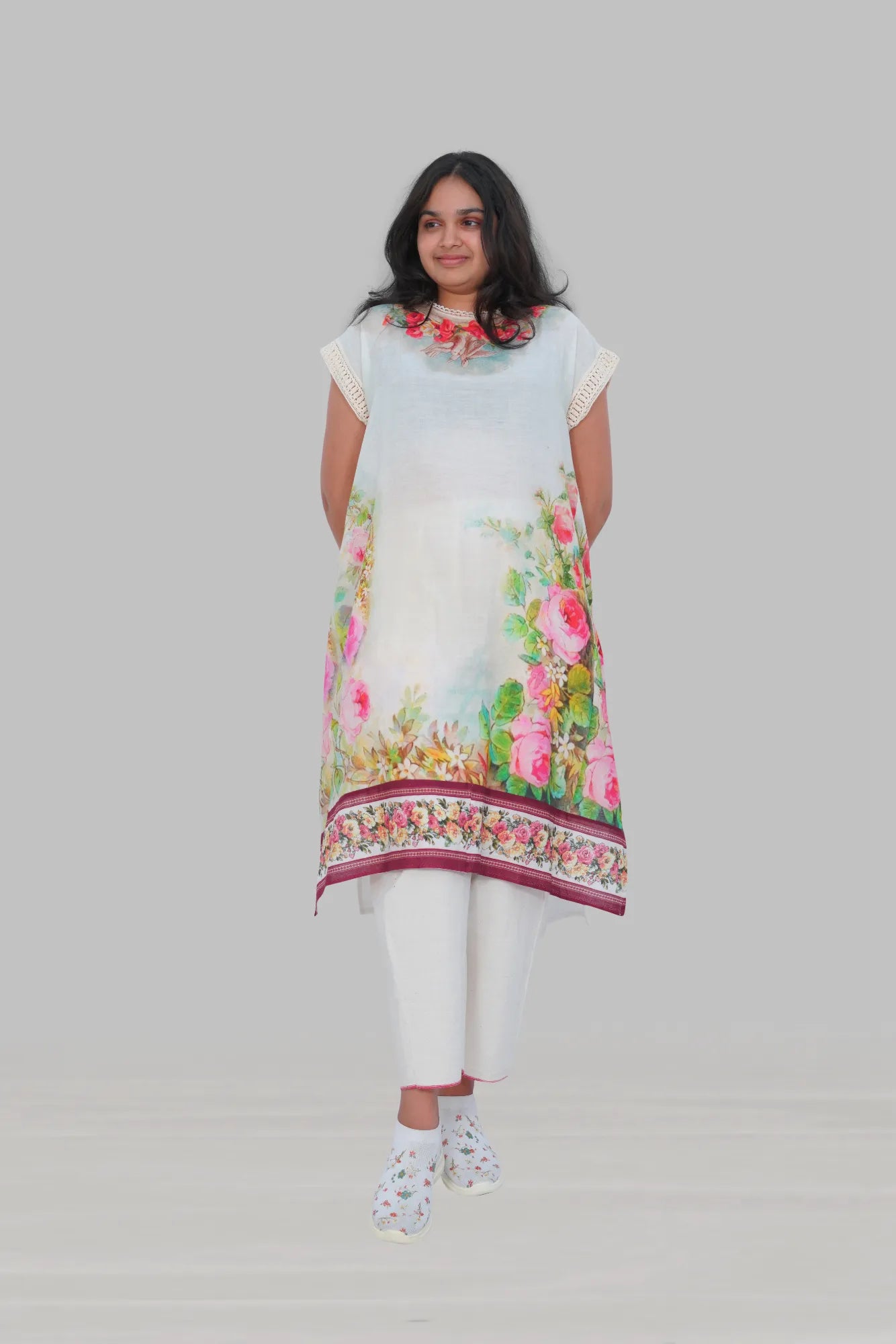 Japanese floral long kurta