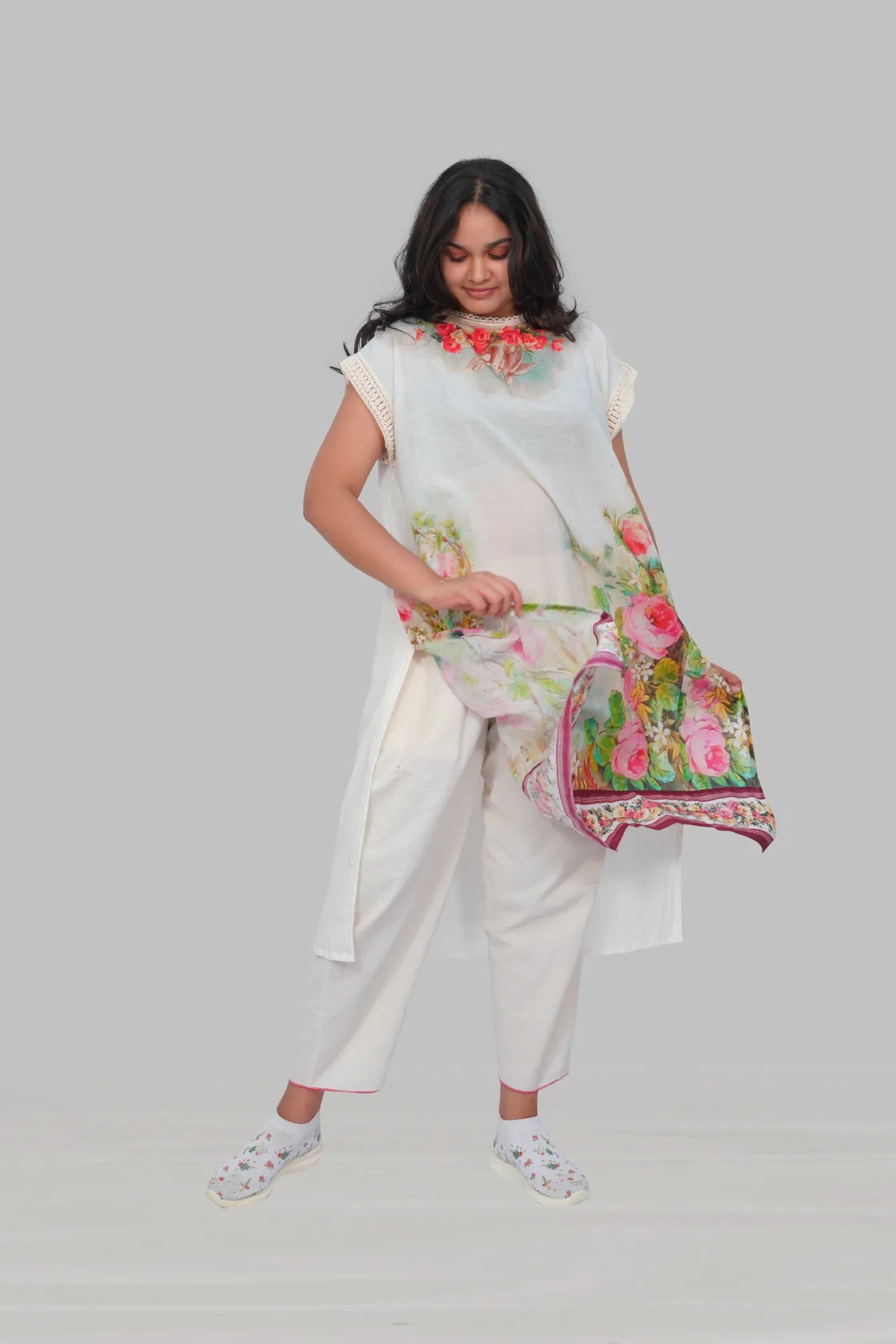 Japanese floral long kurta