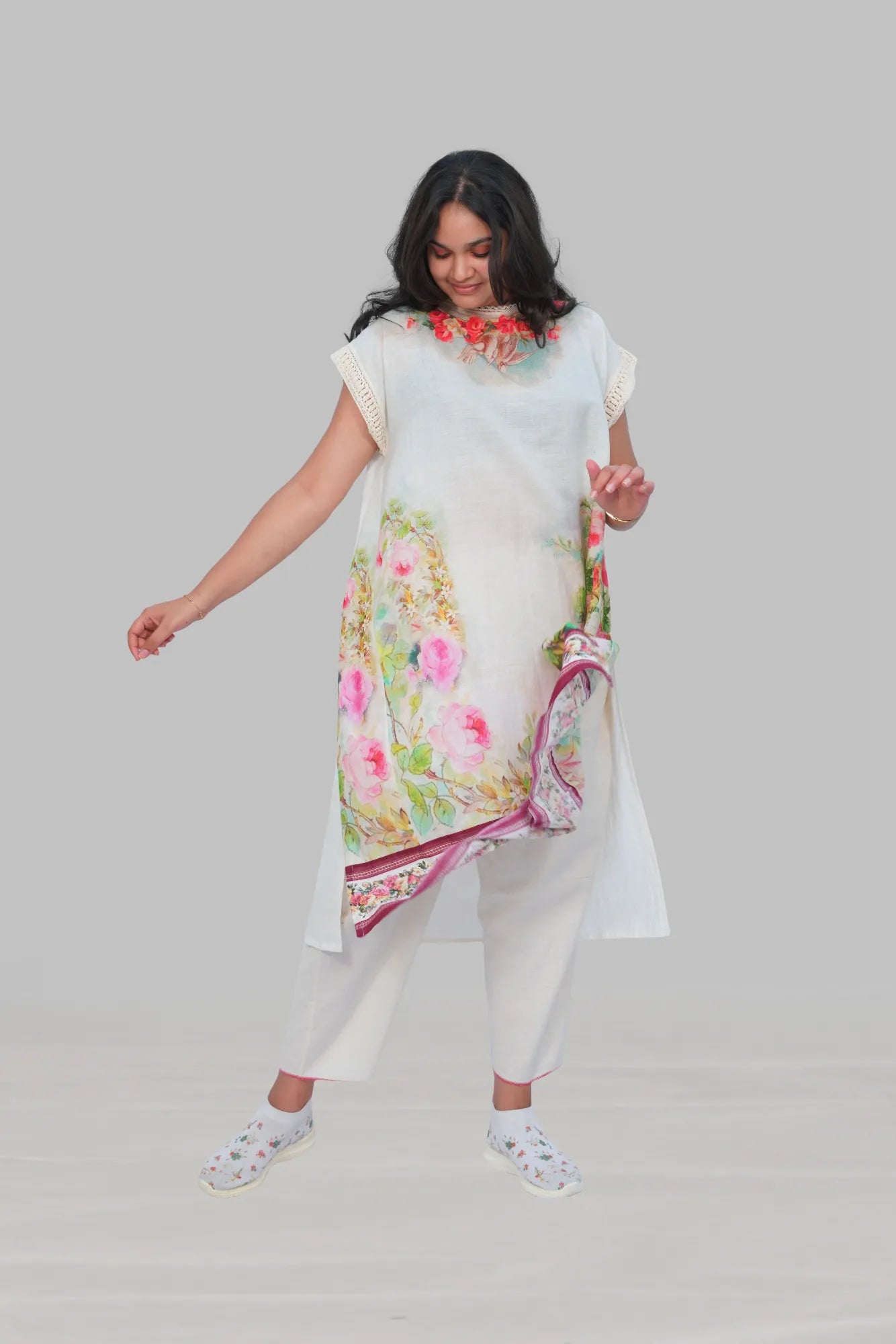 Japanese floral long kurta