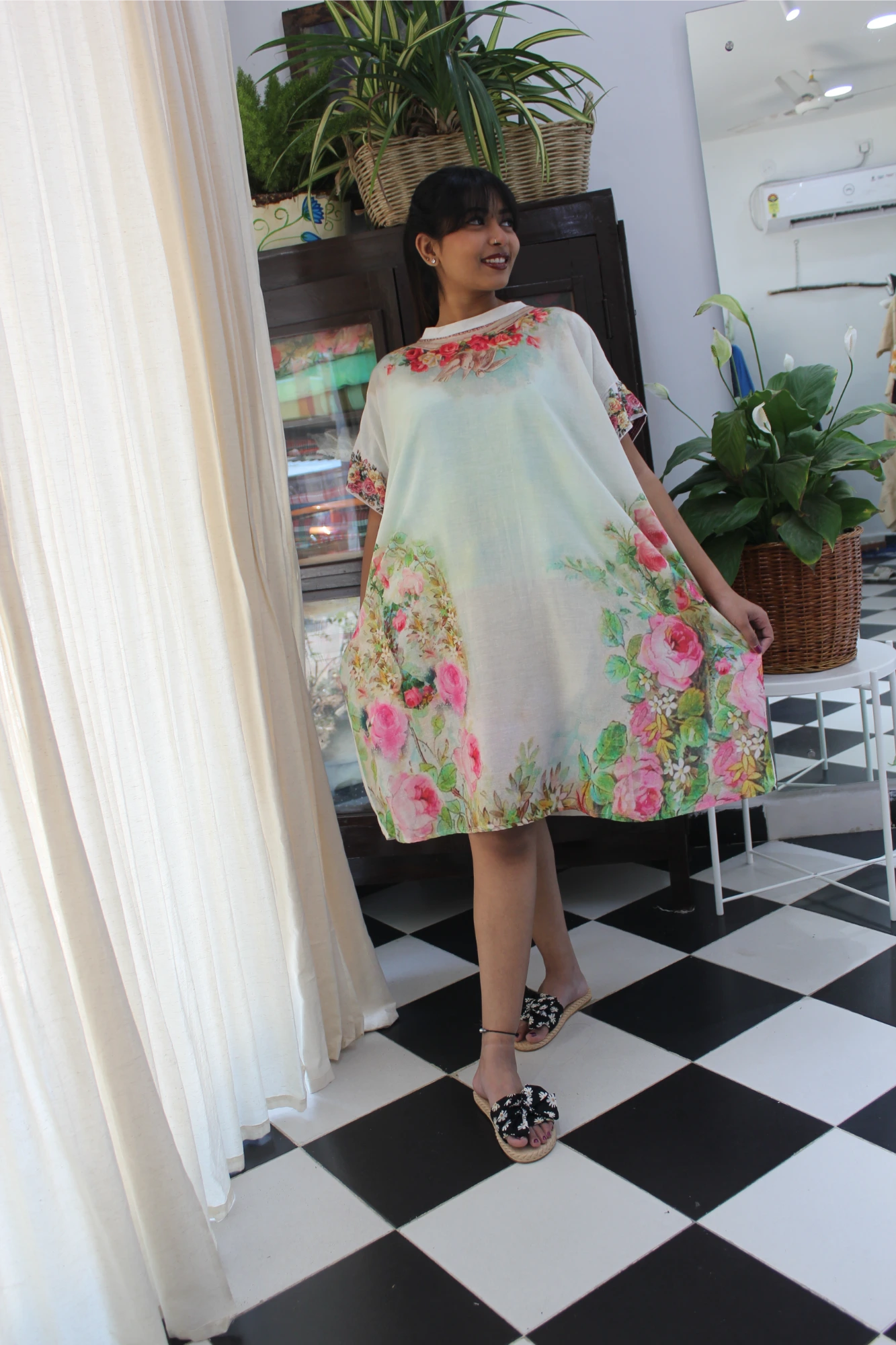 Japanese floral T shirt dress