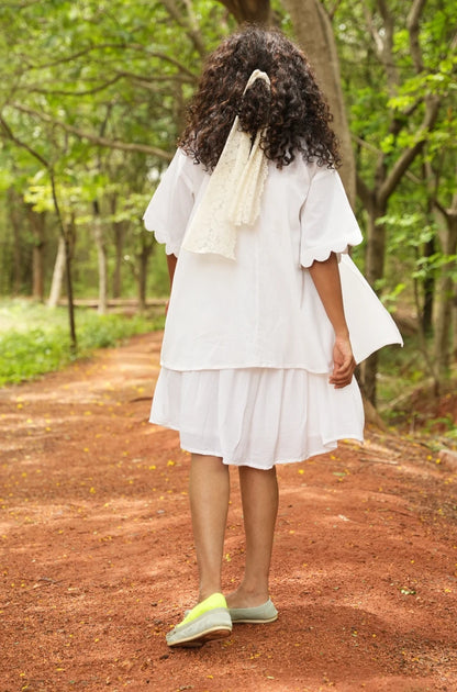 victorian inspired midi dress with overlay