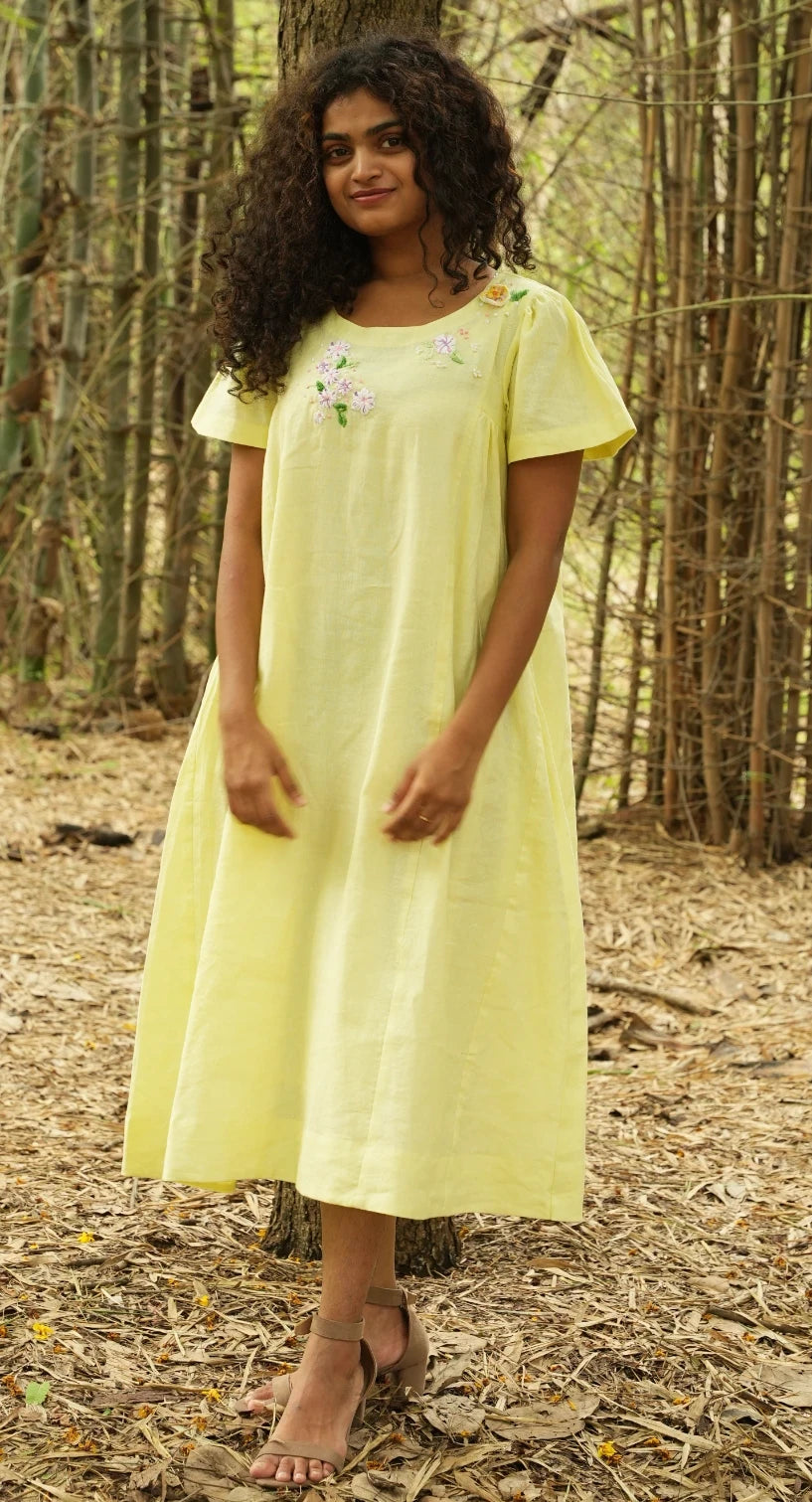 Sunlit Serenity Linen Dress.