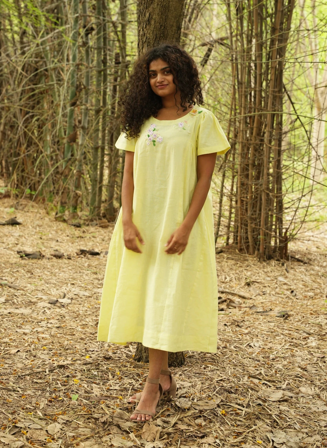 Sunlit Serenity Linen Dress.