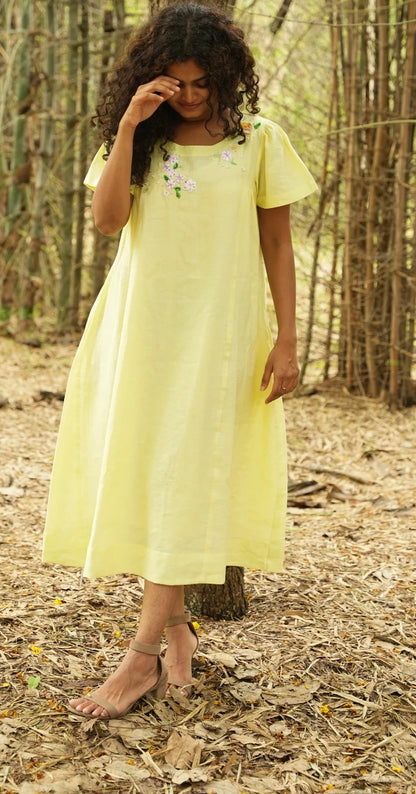 Sunlit Serenity Linen Dress.