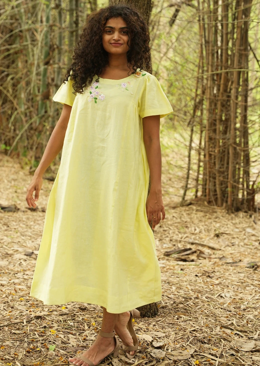 Sunlit Serenity Linen Dress.