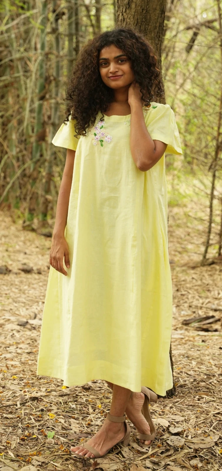 Sunlit Serenity Linen Dress.