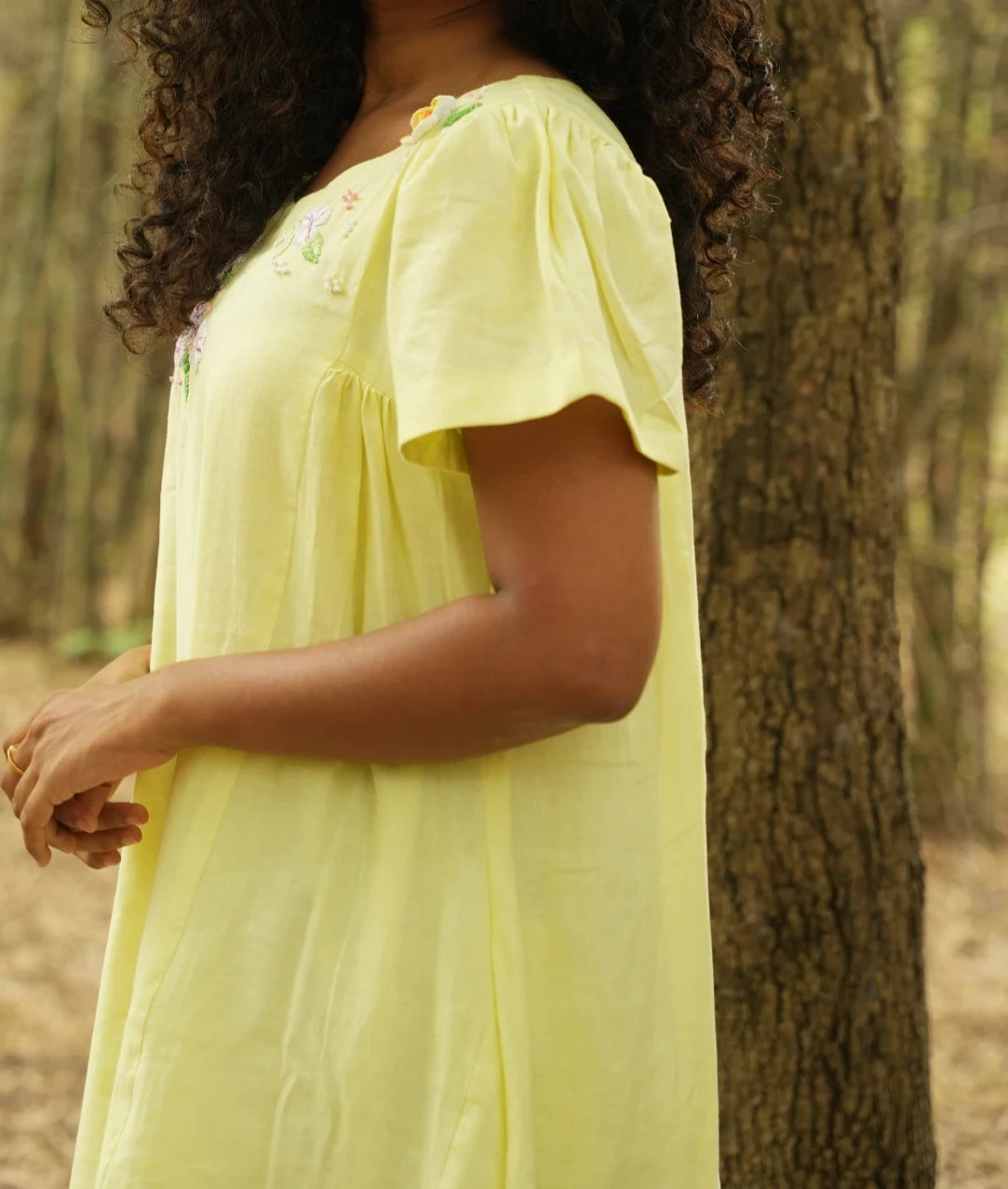 Sunlit Serenity Linen Dress.