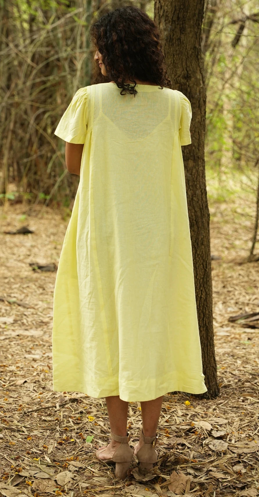 Sunlit Serenity Linen Dress.