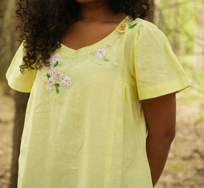 Sunlit Serenity Linen Dress.