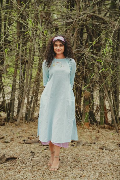 Ocean Serenity Linen kurta