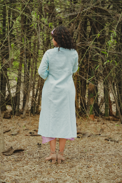 Ocean Serenity Linen kurta