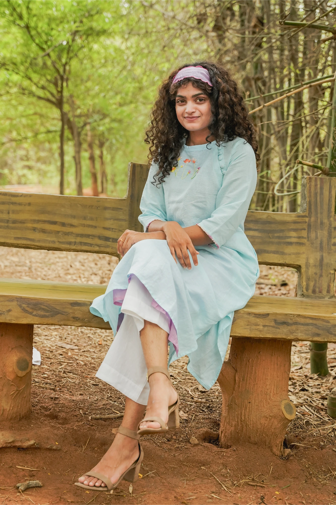 Ocean Serenity Linen kurta set.