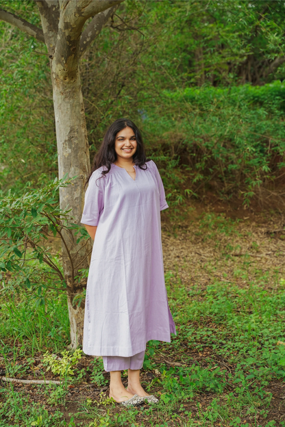 Lilac Breeze Kurta Set (co-ord)