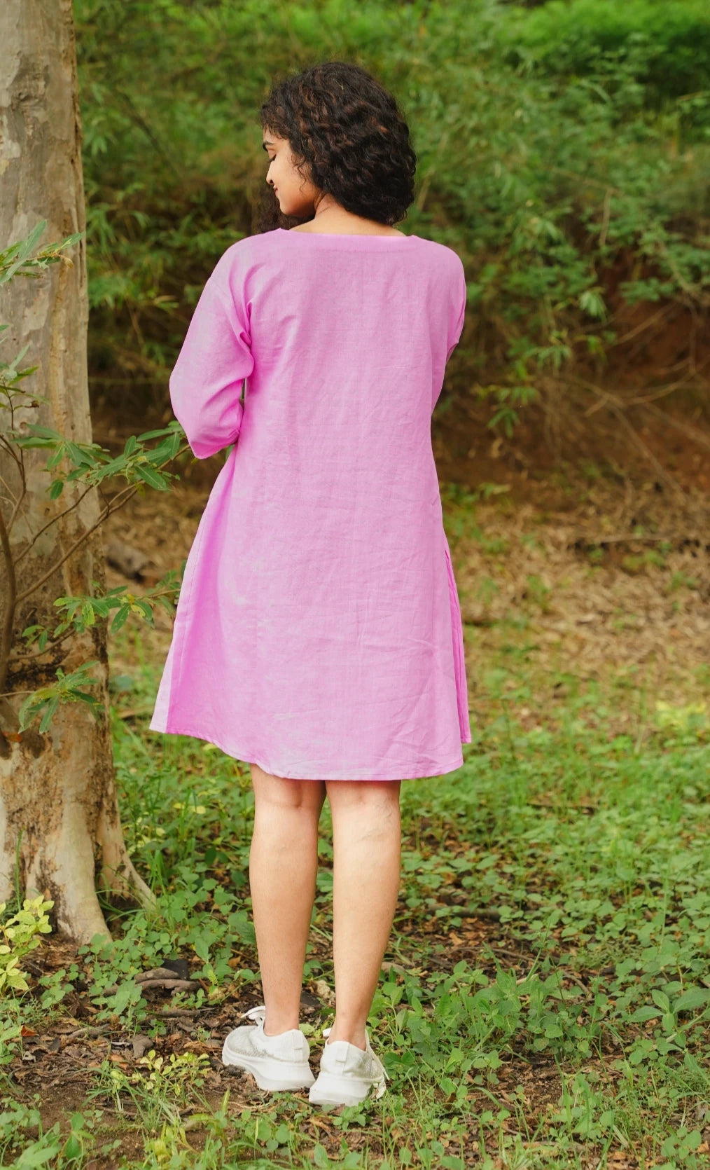 Linen Candy Pink Swift Dress