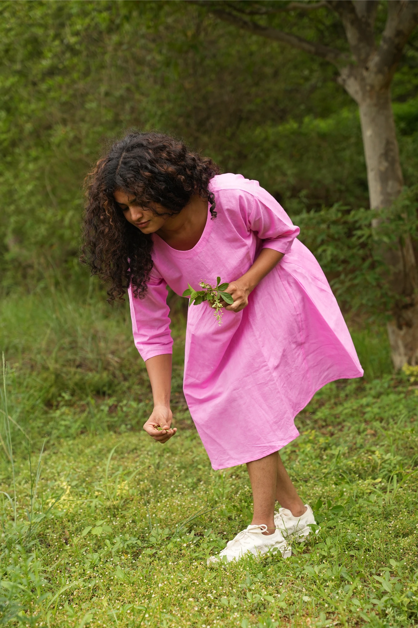 Linen Candy Pink Swift Dress