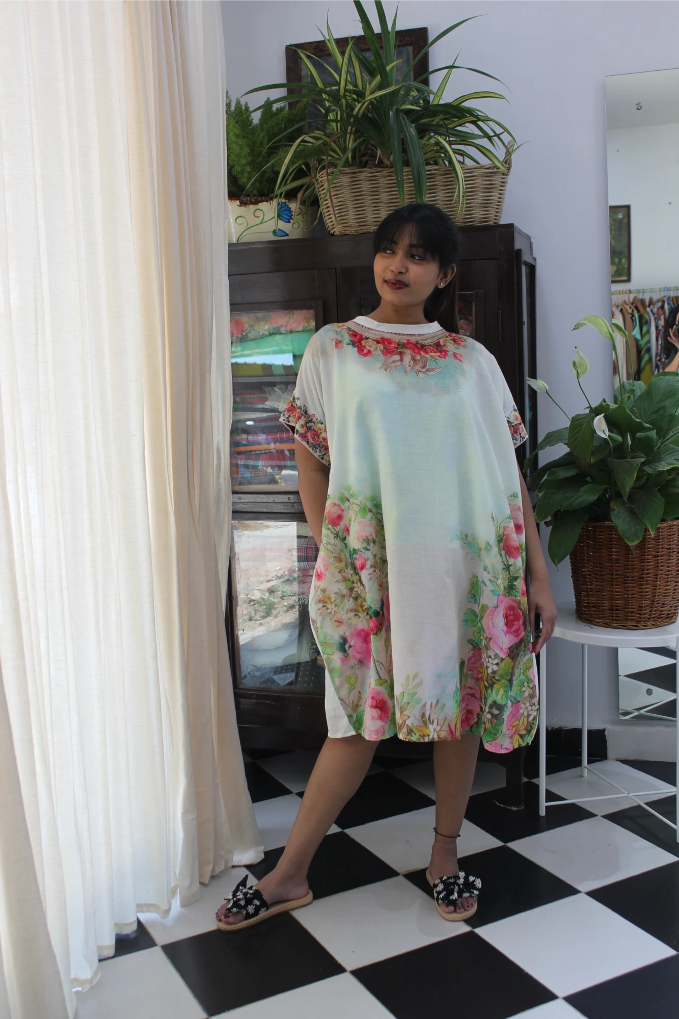 Japanese floral T shirt dress