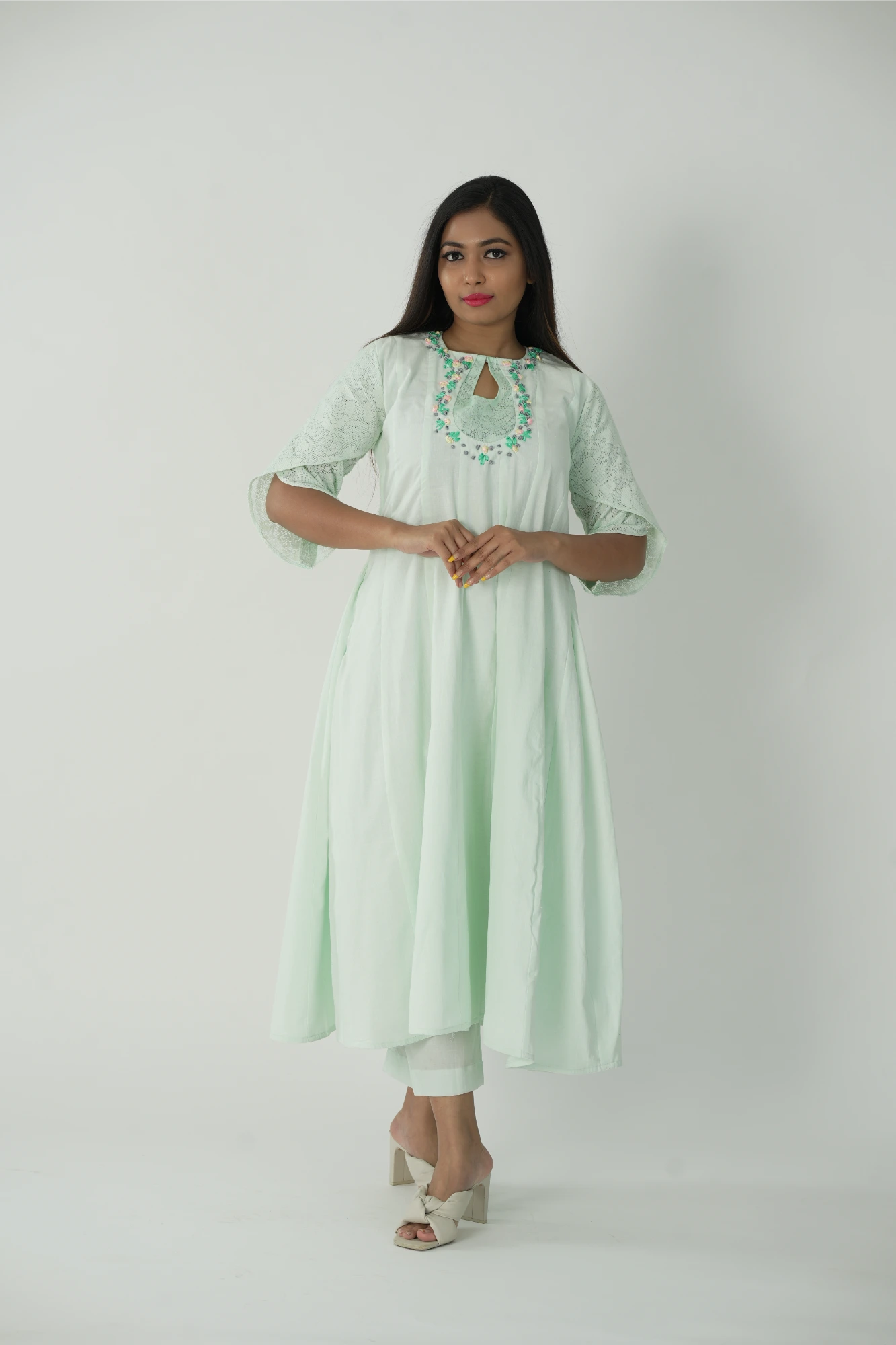 Pastel green kurta