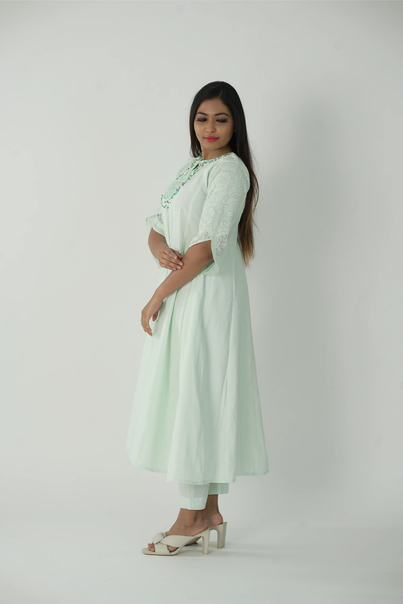 Pastel green kurta