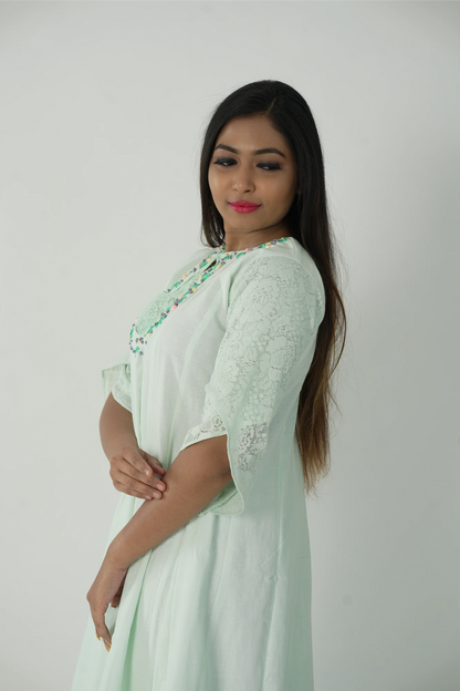 Pastel green kurta set