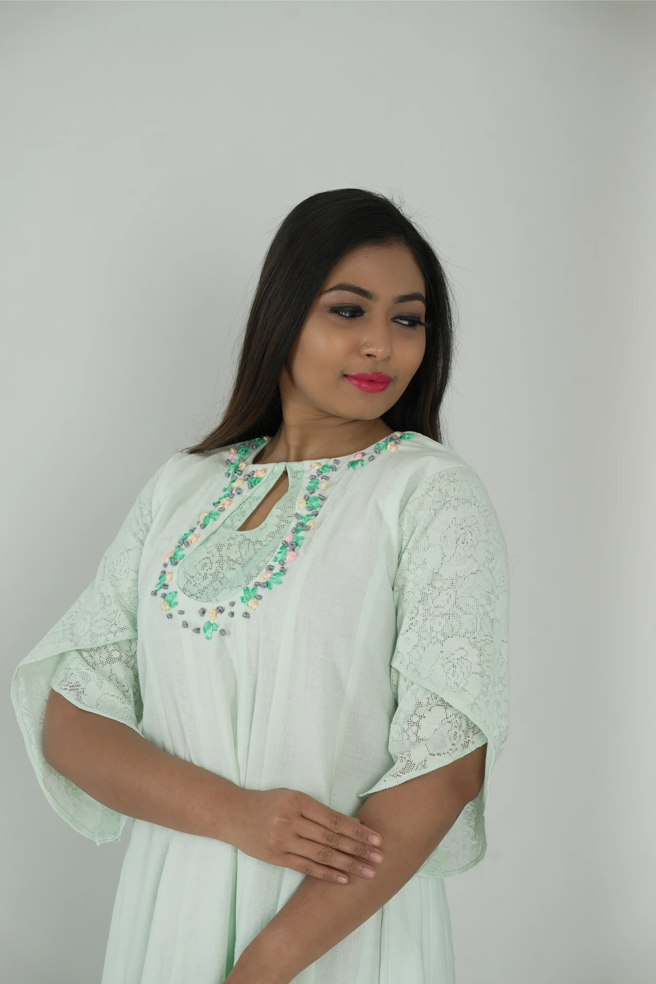 Pastel green kurta set