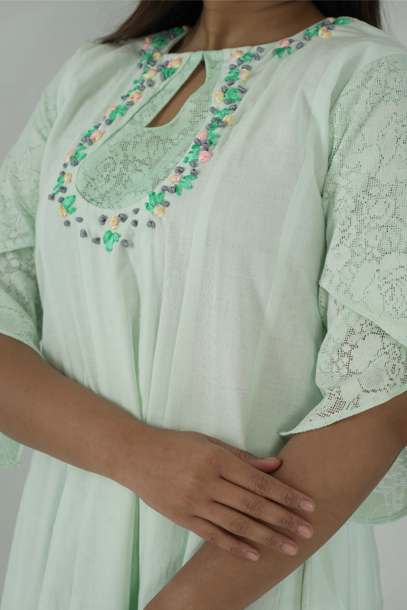 pastel green kurta set with dupatta