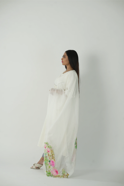 swan white kurta set with dupatta