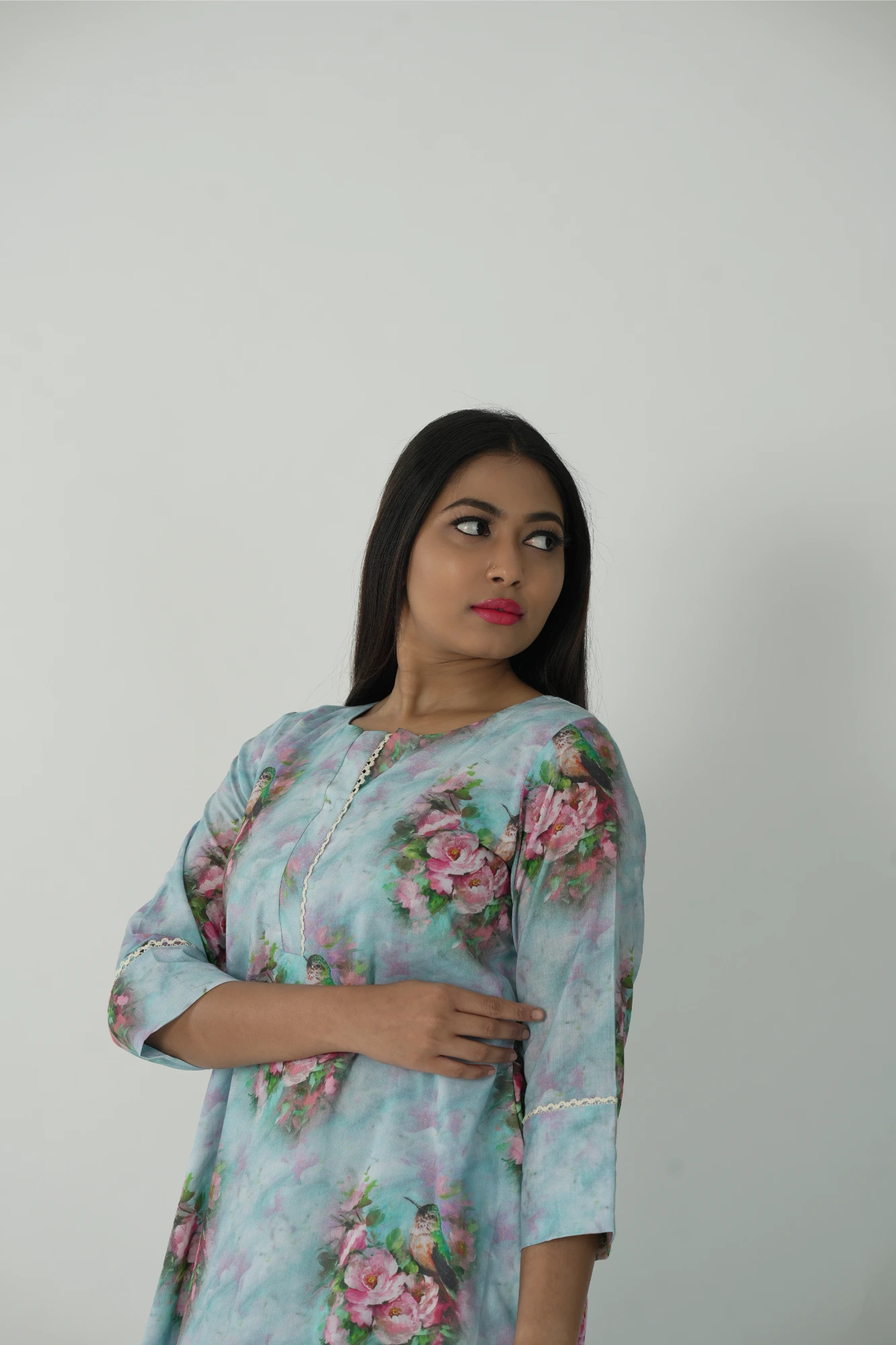 Sea blue printed co-ord (kurta set)