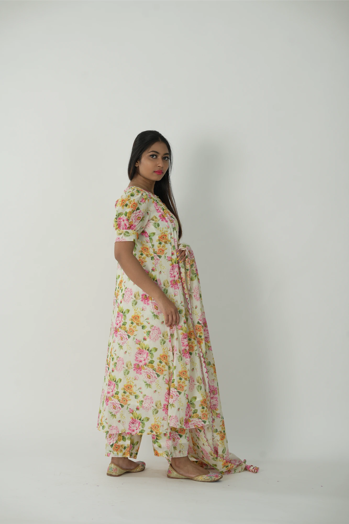 English bloom kurta set with dupatta (co-ord set)