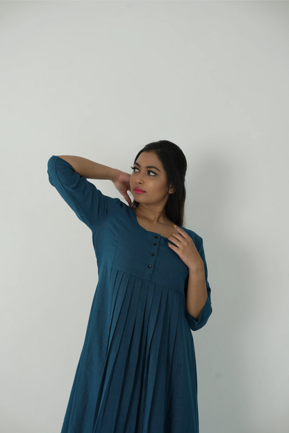 peacock blue kurta set (co-ord) with dupatta